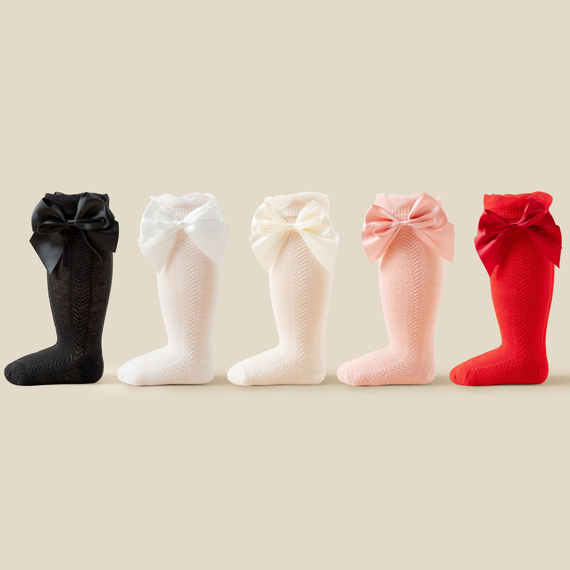 Pinecub Soft Cotton Baby Knee-High Socks with Bow - Wholesale Bulk Orders