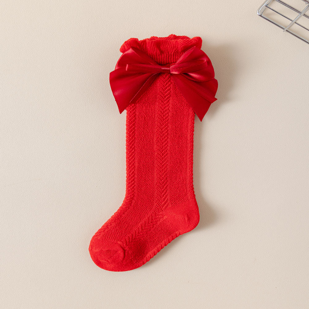 Pinecub Soft Cotton Baby Knee-High Socks with Bow - Wholesale Bulk Orders