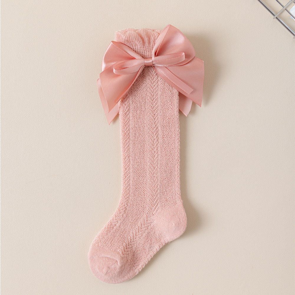 Pinecub Soft Cotton Baby Knee-High Socks with Bow - Wholesale Bulk Orders