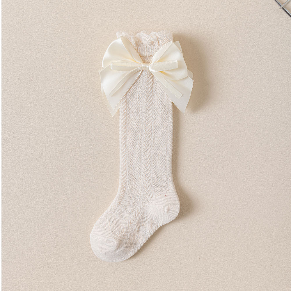 Pinecub Soft Cotton Baby Knee-High Socks with Bow - Wholesale Bulk Orders
