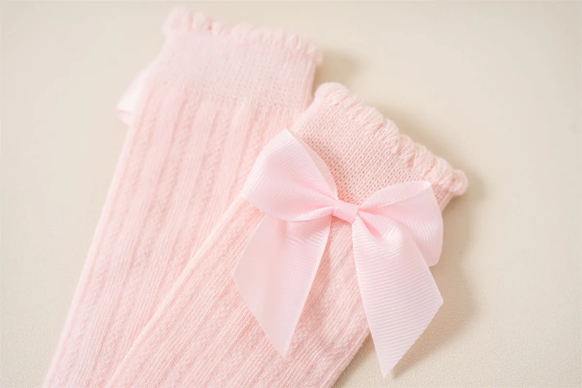 Baby socks elegant bow design detail